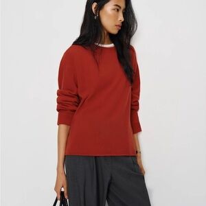 Reformation sundried tomato cashmere boyfriend sweater.